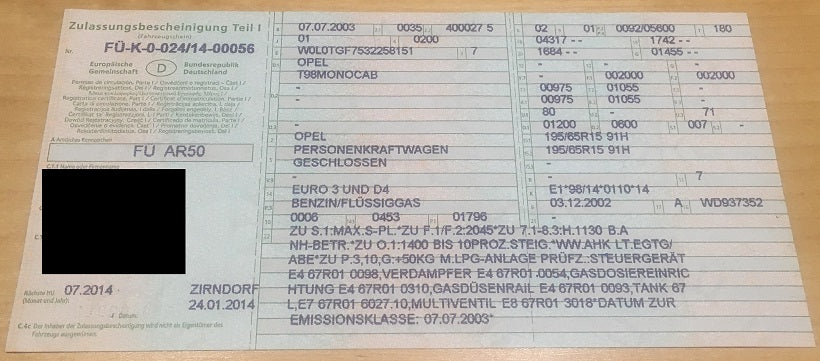 Datencheck für eine Umweltplakette / Feinstaubplakette (Dienstleistung - kein Plakettenverkauf!)