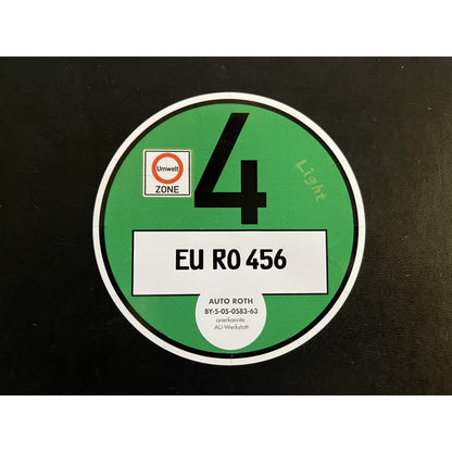 Umweltplakette - Euro Kennzeichen Schrift Deutschland