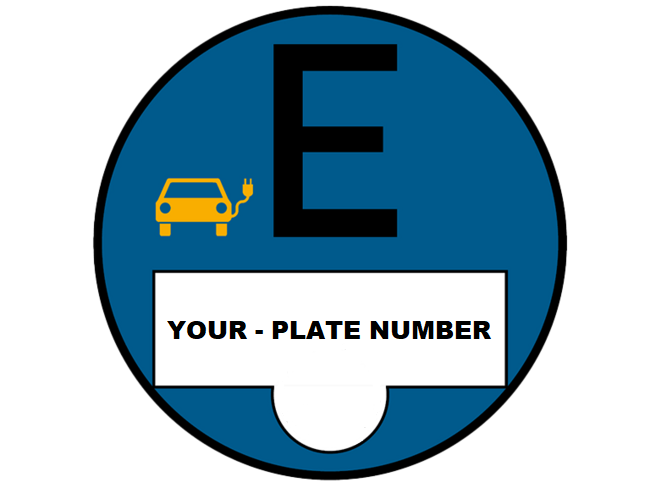 Blaue E-Plakette